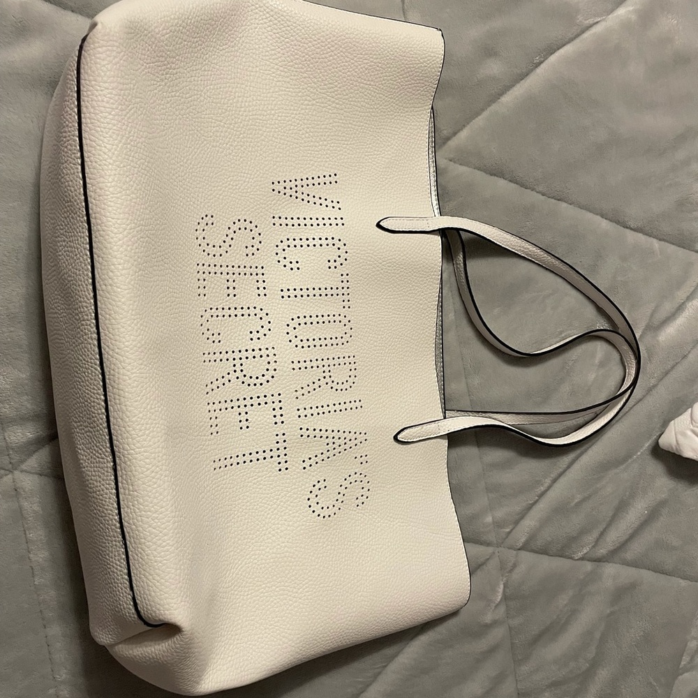 White Leather Victoria's Secret Bag